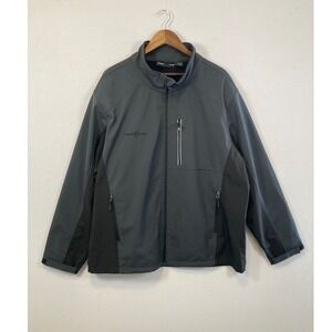 Free Tech Softshell Jacket Mens 2XL Carbon Black Full Zip Fleece Lined TM45603YB